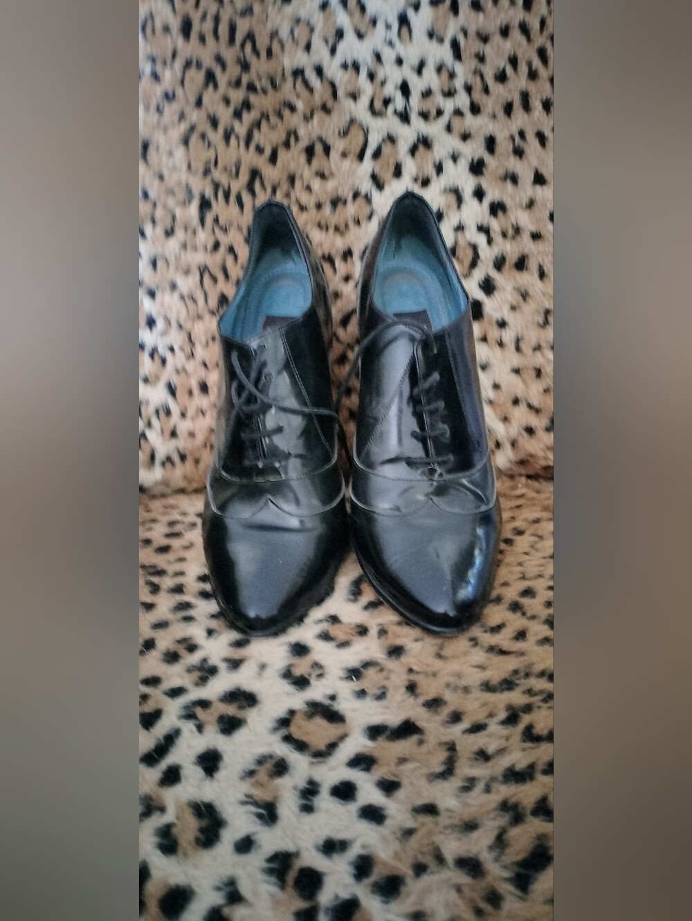 Black Pattern Leather Shoes